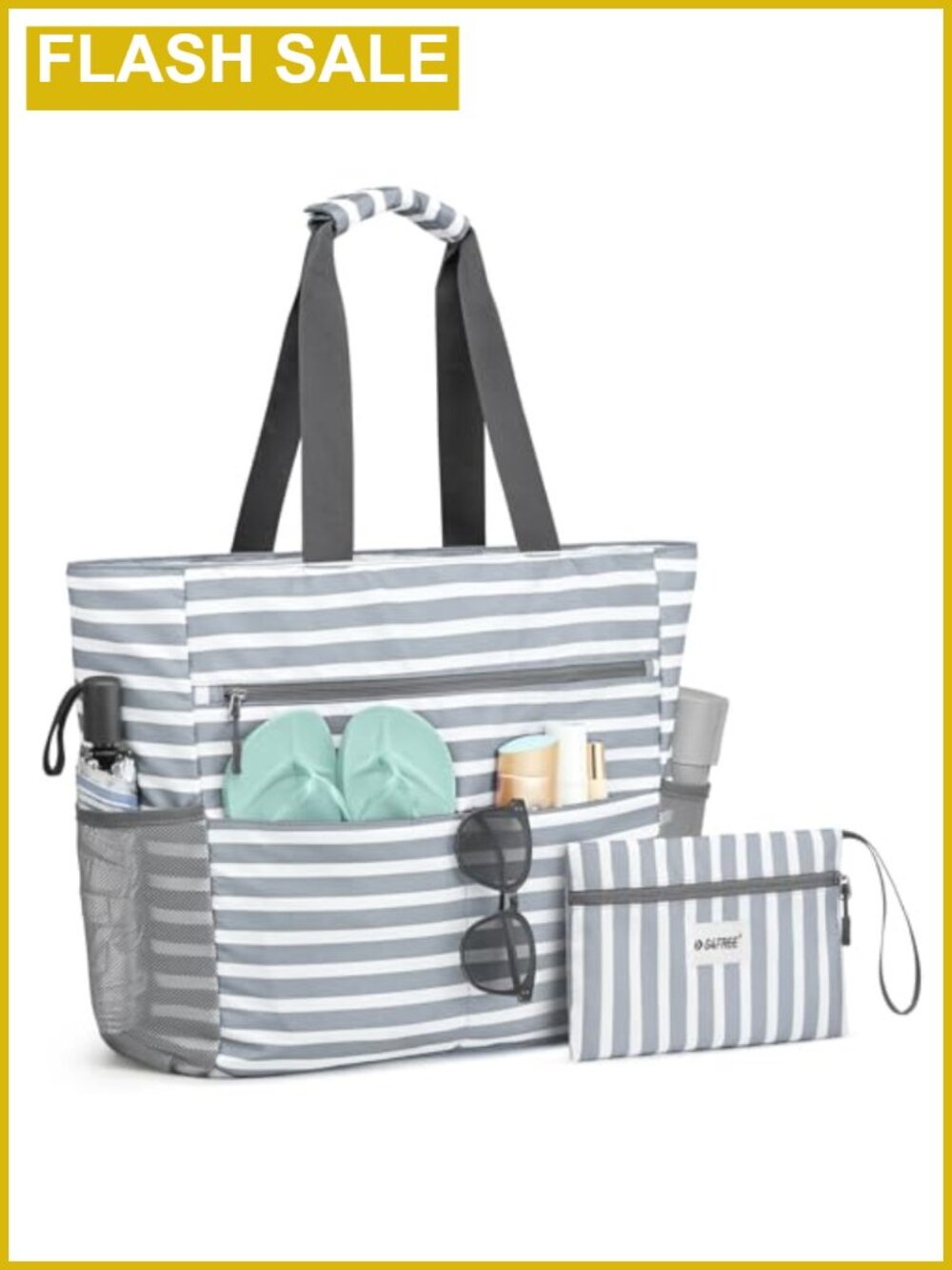 Large Waterproof Sandproof Beach Tote Bag Nylon Foldable Travel Pool